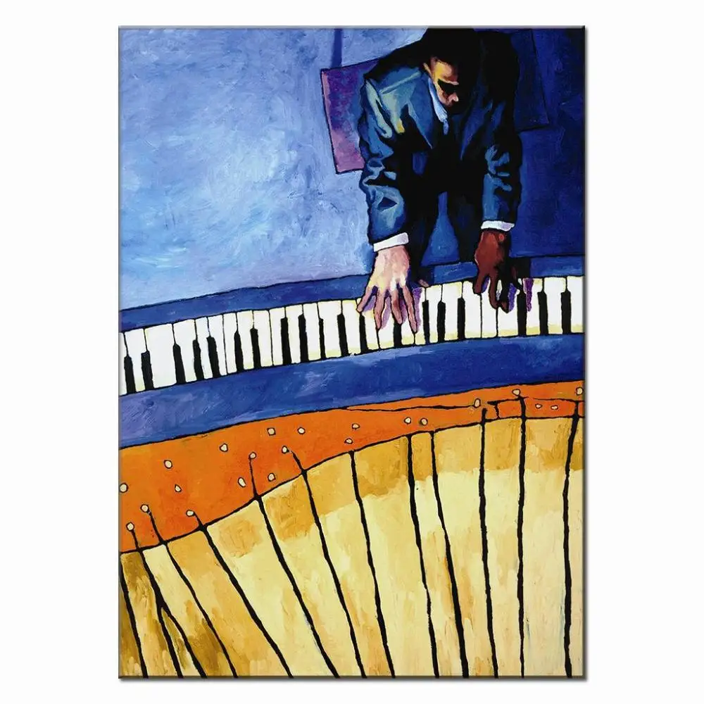 Abstract oil painting On Canvas Pianist Playing The Piano canvas art
