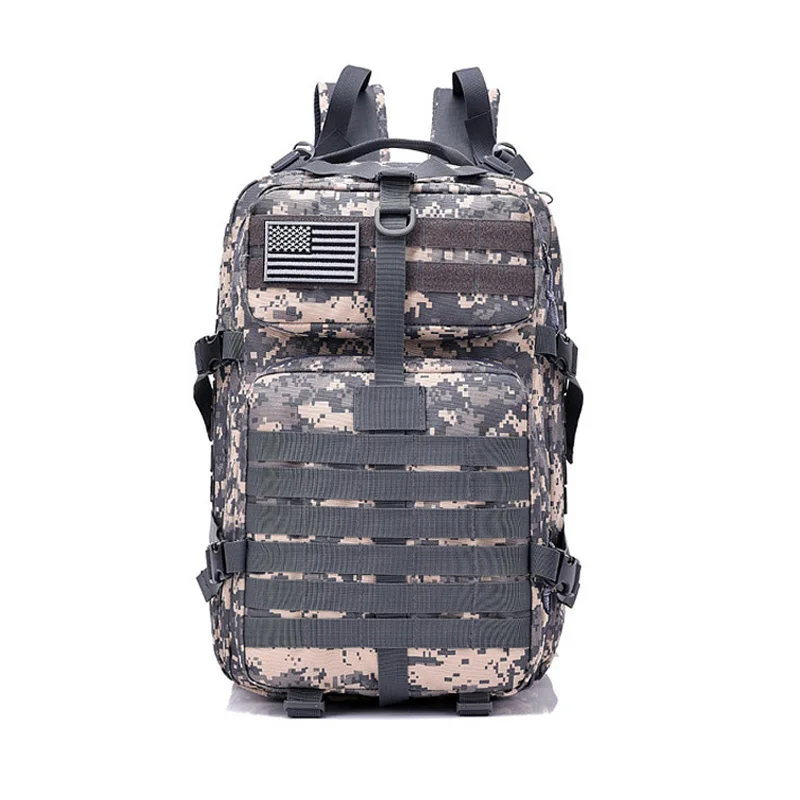 ACU with Velcro 45L большой емкости мужские армейские тактические рюкзаки военные штурмовые сумки наружные 3P EDC Molle пакет для треккинга кемпинга охоты сумка - Цвет: ACU with Velcro