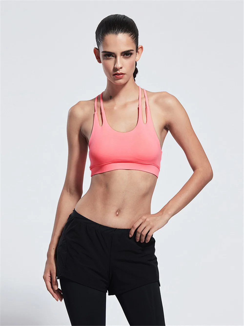Sexy Sports Bra for Women Running Fitness Athletic Vest Popular Full Cup Sport Bras Hollow Out Yoga Top Woman Push Up Underwear  (30)