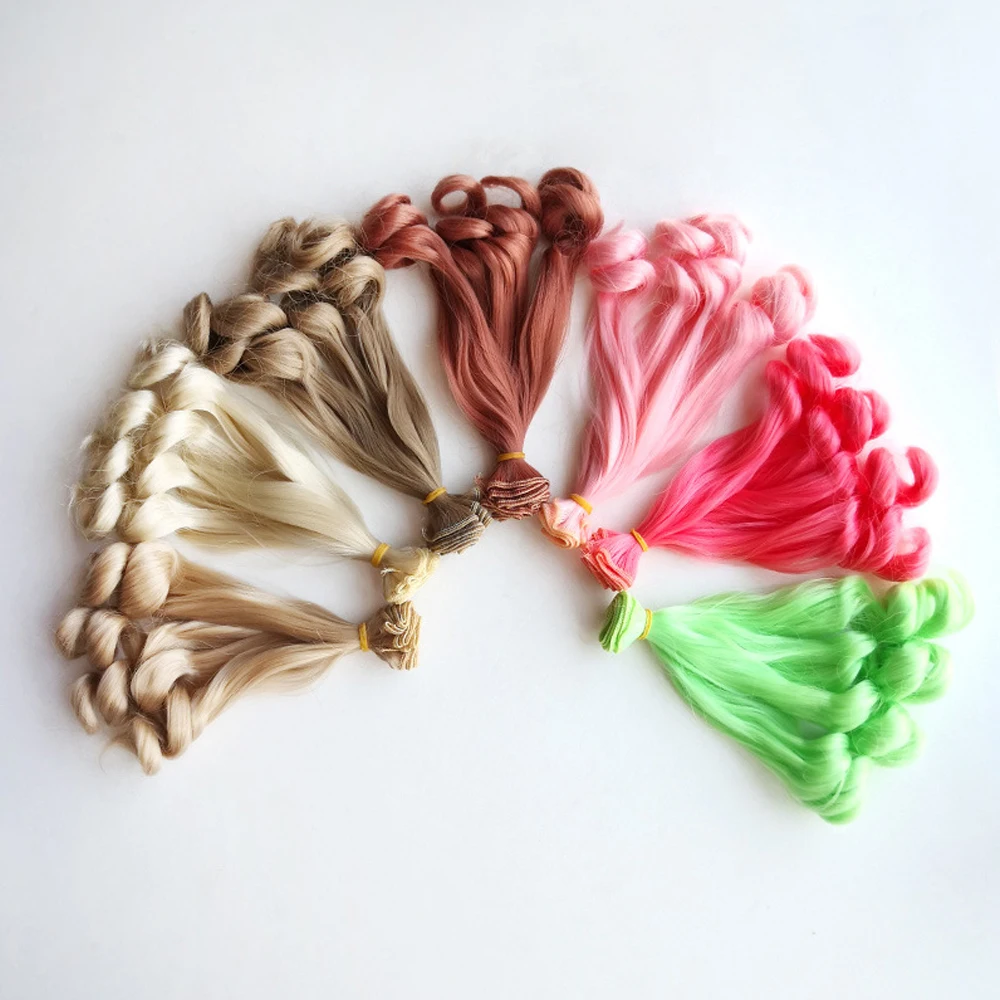 

Doll Wig Hair DIY Mini Tresses High-Temperature Material Straight Hair Wig For BJD High-Temperature Doll Accessories