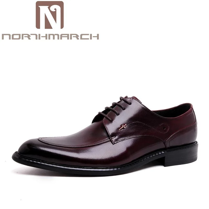 

NORTHMARCH Italian Dress Shoes Men Genuine Leather Black Red Business Shoes Wedding Man Flat With Buckle Sapatos De Couro Homens