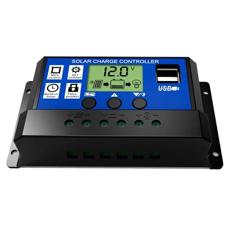 

30A 12V / 24V LCD Intelligence Auto Regulate PWM Solar Battery Charge Controller with USB 5V Output Solar Cell Panel Charger