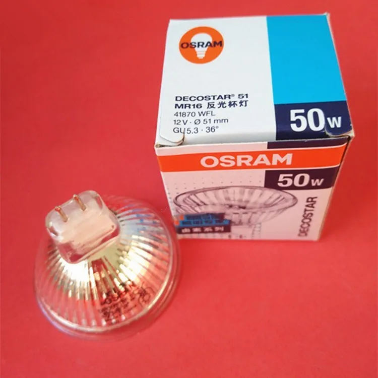 Для OSRAM 41870 WFL 12 V 50 W 36 градусов лампы, 41870WFL 12V50W GU5.3 36D MR16 галогенная лампа