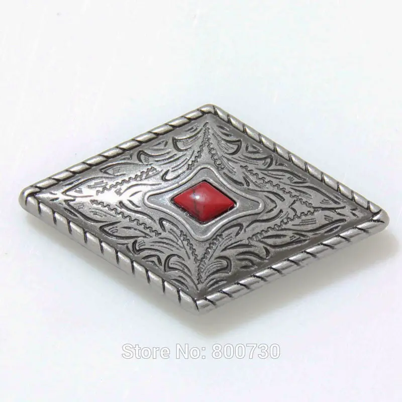 (KB303) Wholesale 50pc Prairie Dust Diamond Concho Antique Silver