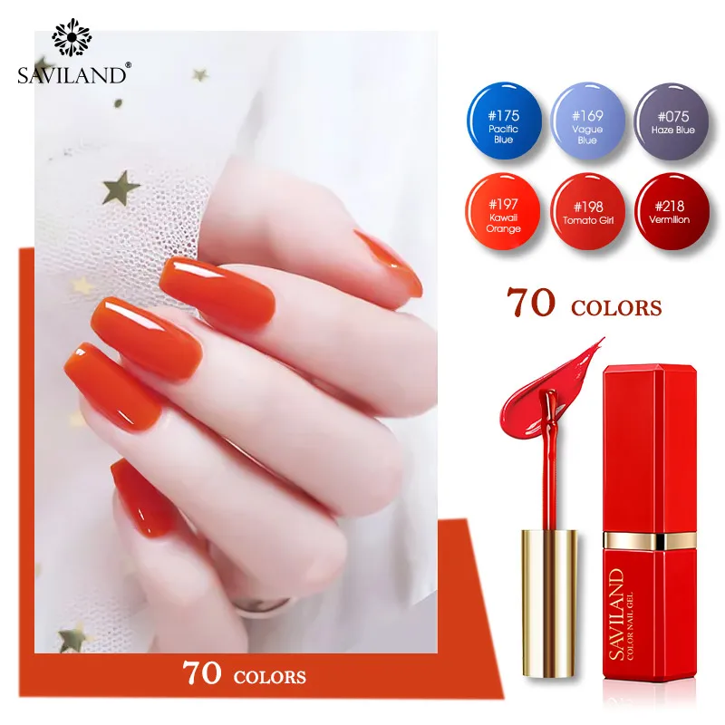 

SAVILAND New Arrival 70 Colors Gel Nail Varnish UV&LED Lamp Glitter 15ml Soak Off Gel Polish Long Lasting Gel Lacquer Nail Art