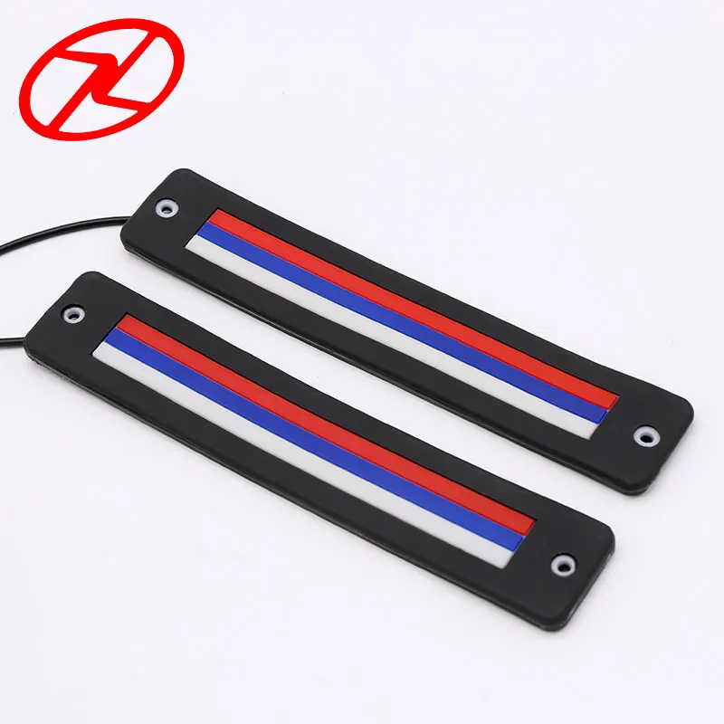 

2PCS Waterproof Striped Colors COB Chip LED Cars Flexible Daytime Running Light Auto Daylight DRL 186mm