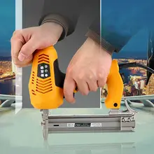 220 В гвоздь пистолет Электрический высокой мощности для мебели полоски кухонные шкафы установка пола Твердый алюминиевый сплав пистолет головка мощность