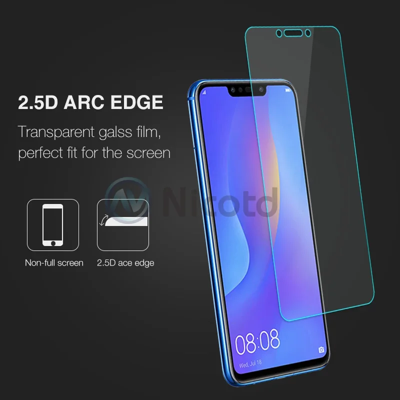 Nicotd 2.5D 9H Premium Tempered Glass For Huawei P Smart Plus + Screen Protector protective film For Huawei nova 3i 6.3 inch (4)