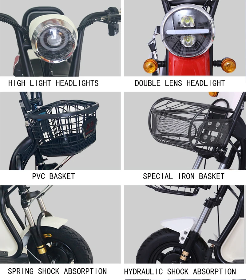 Top Adult Electric tricycle Citycoco Electric scooter Mini leisure Electric bicycle  500W LED Electric Motorcycles 10