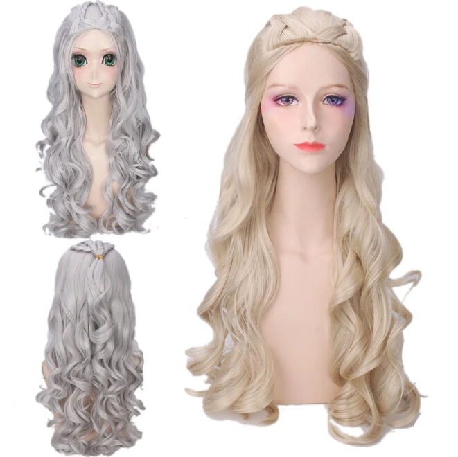 Hot Movie Daenerys Targaryen Cosplay Wig Halloween Play Wig Party Stage Long Hair 2 Color Game Of Thrones Halloween Cosplay Game Of Thronesgame Of Thrones Daenerys Aliexpress