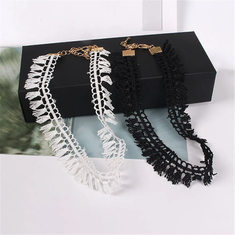 ENZE 2016 free shippingFashionable woman font b feminine b font tassel lace necklace clavicle necklace