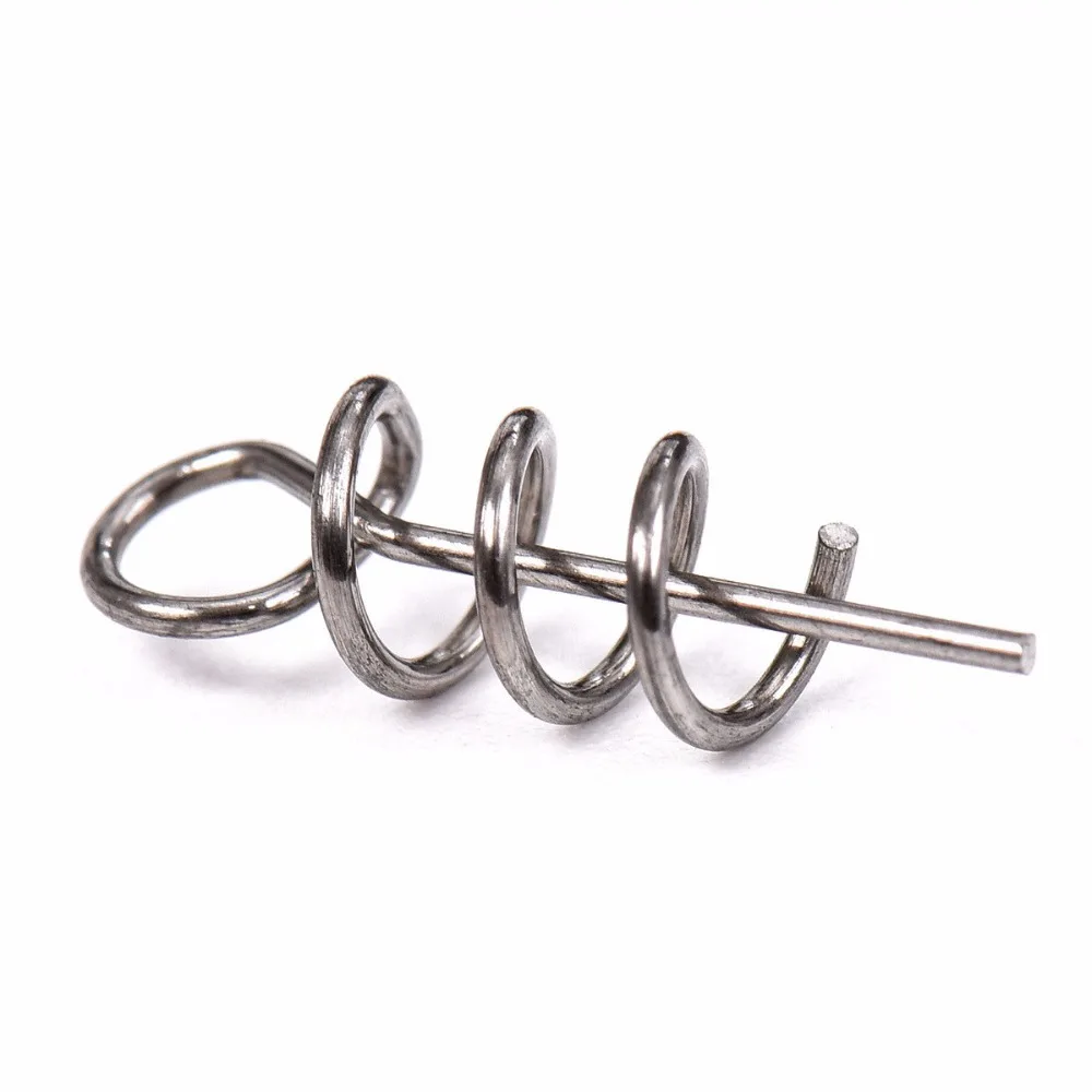 100pcs/lot High Carbon Steel Fishing Spring Lock Pin to Fix Maggot Worms Fishing Soft Lures Spring Needle Fishing Accessories