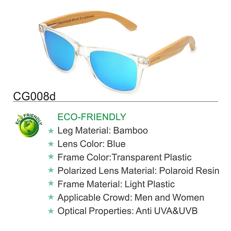 BOBO BIRD деревянные бамбуковые поляризационные солнцезащитные очки, прозрачные цветные женские очки с УФ 400 oculos de sol feminino C-CG008