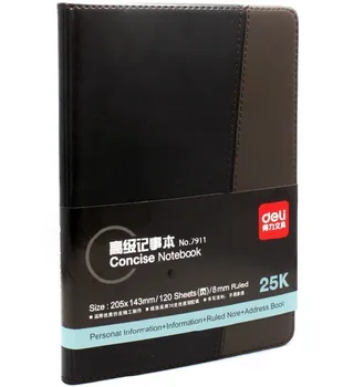 

deli 7911 notepad PU cover senior notebook 25k notepad 120 sheets daily memos business notebook