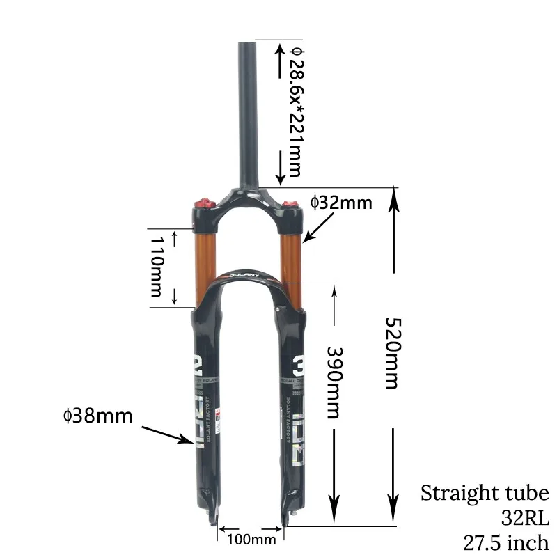 Болани магниевого сплава MTB вилка велосипедная подвеска Ar 26/27. 5/Inch 29er горный велосипед 32 rl100мм вилка для велосипеда части велосипеда