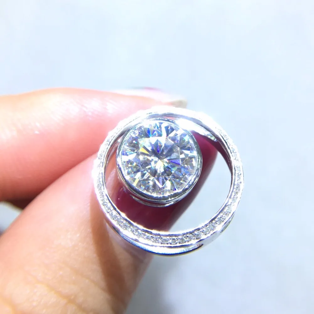 Настоящие хорошие драгоценности из золота 18 карат AU750 G18K 2ct Муассанит с алмазными подвесками, Замшевые женские ботинки ожерелья из драгоценных камней для Для женщин