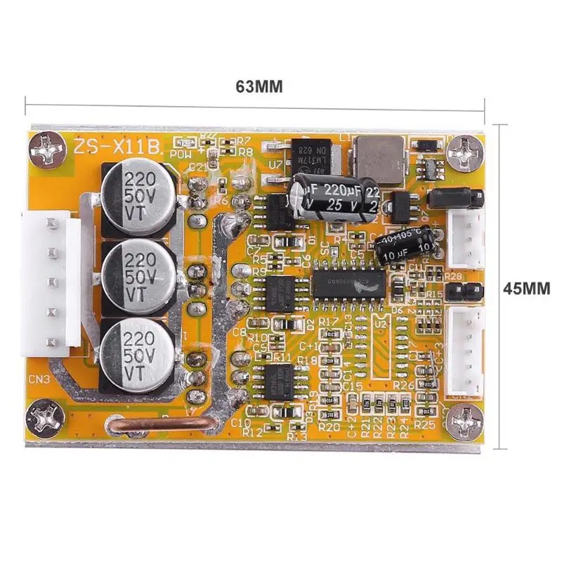 

BLDC Three-Phase DC Brushless 5-36V 350W without Hall Motor Controller Sensorless Brushless DC Motor Driver,63x45 x 27mm