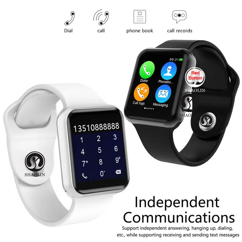 Ceny B smart watch series 4 mężczyzna kobiet smartwatch bluetooth dla apple ios iPhone Xiaomi smatfon z androidem (czerwony przycisk)