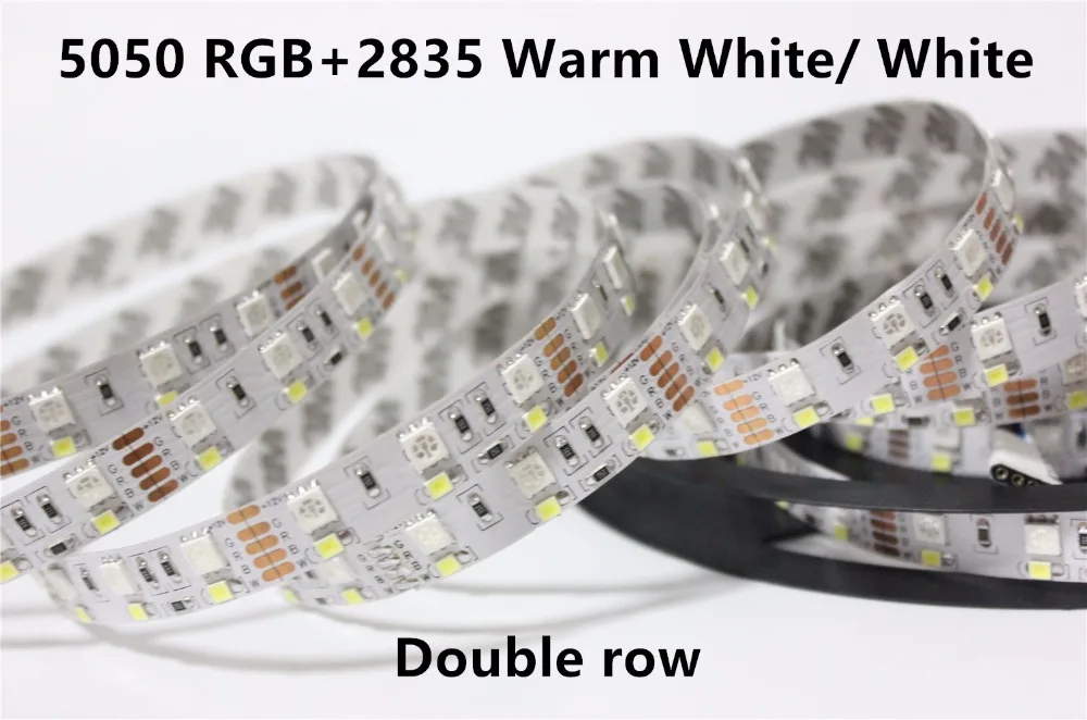 Светодиодная лента RGBW 5050 RGB+ 2835 теплый белый/белый 12 V гибкий свет двухрядный 120 светодиодный s/m 5 m Двухрядные светодиодные ленты#520