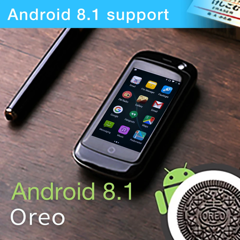 Unihertz Jelly Pro 3GB+32GB, The Smallest 4G Smartphone in The World, Android 8.1 Oreo Unlocked Smart Phone Black 3