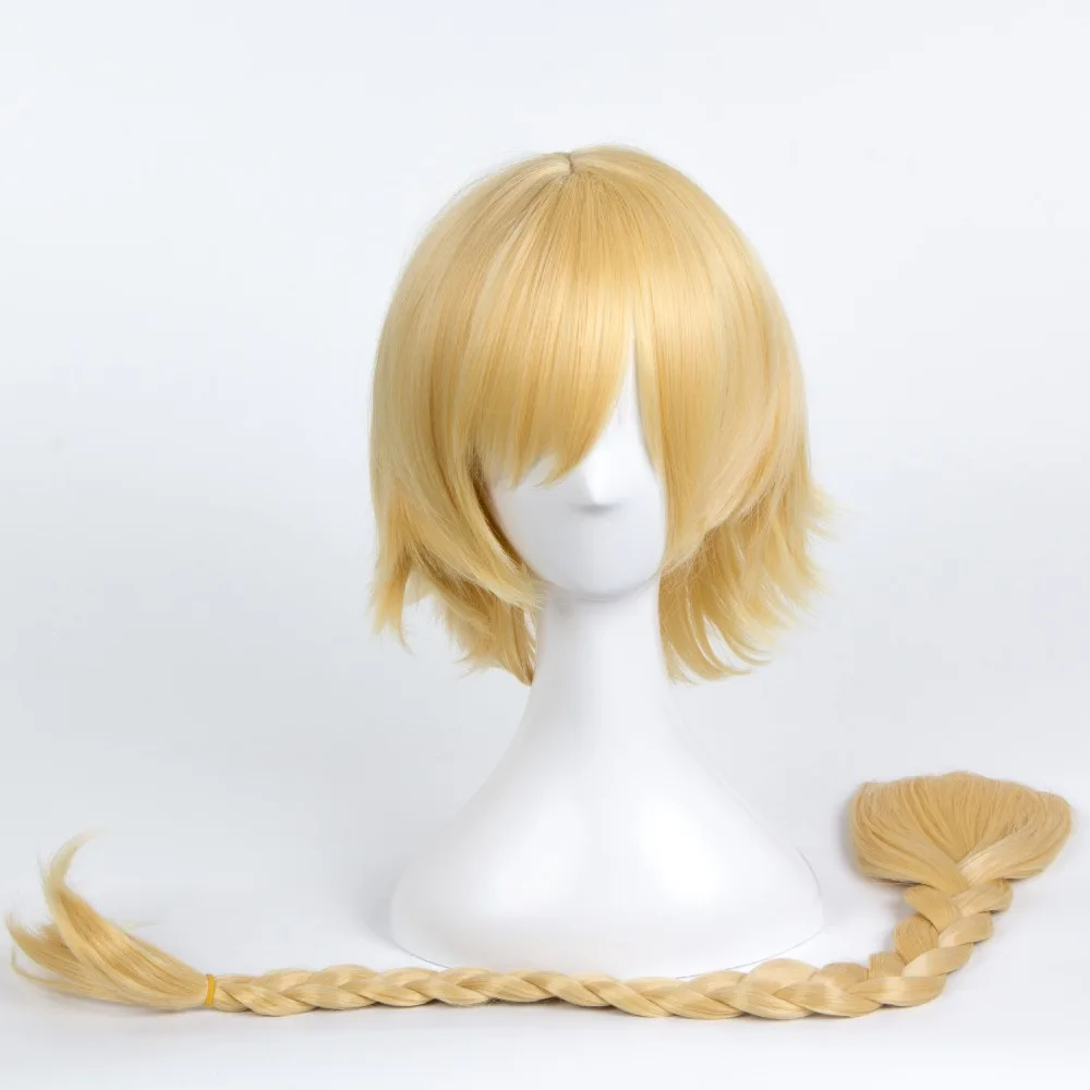 FGO Fate Apocrypha косплей парик Grand Order Zero Joan of Arc Jeanne d'Arc блонд тесьма синтетические