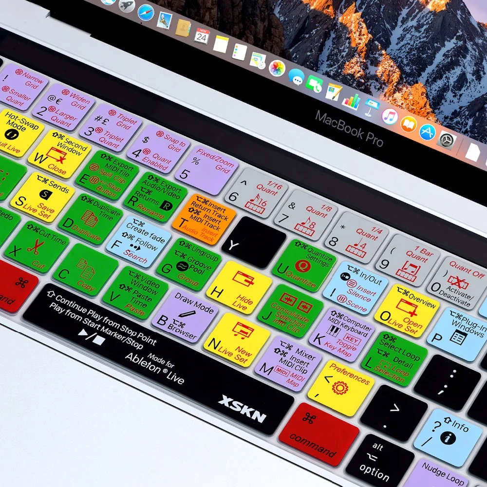 XSKN для Ableton Live музыка редактировать ярлык покрытие для клавиатуры для MacBook Pro 13 15 A1706 и A1707 с Touch Bar(выпуск