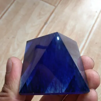 

Blue Melting Smelt Quartz Crystal Pyramid polished Chakra Healing Pyramid