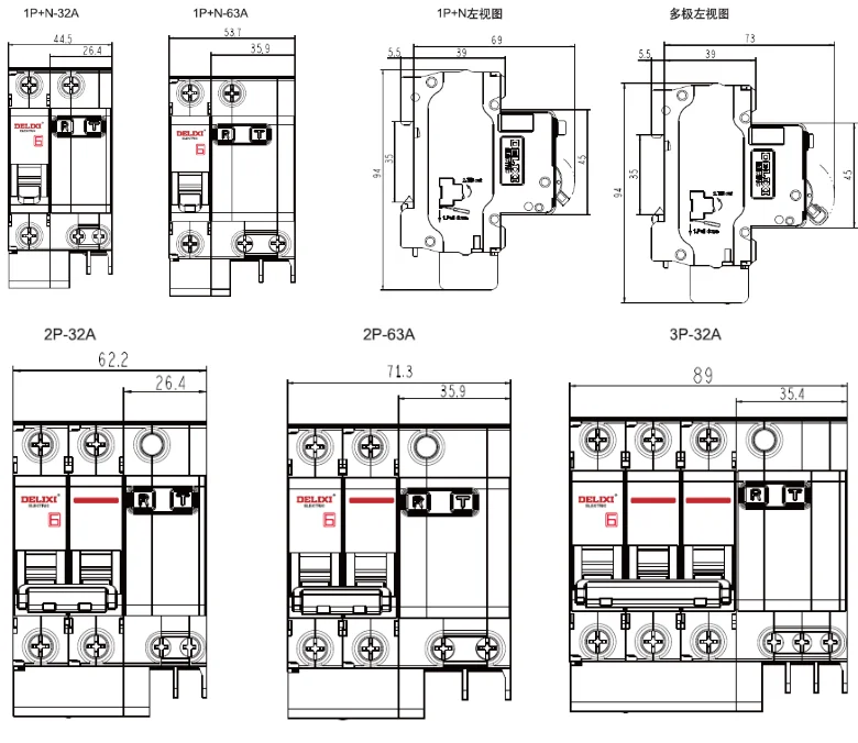 DELIXI CDB6iLE 1P+ N 230 В 10A 16A 20A 25A 32A 40/63A остаточный ток мини автоматический выключатель от перегрузки защита от короткого протекания RCBO