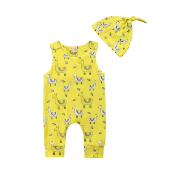 

Baby Boy Rompers Long Playsuit 2Pcs Casual Newborn Infant Baby Boys Girls Cartoon Animal Romper Jumpsuit Hat Boys Clothing 0-24M