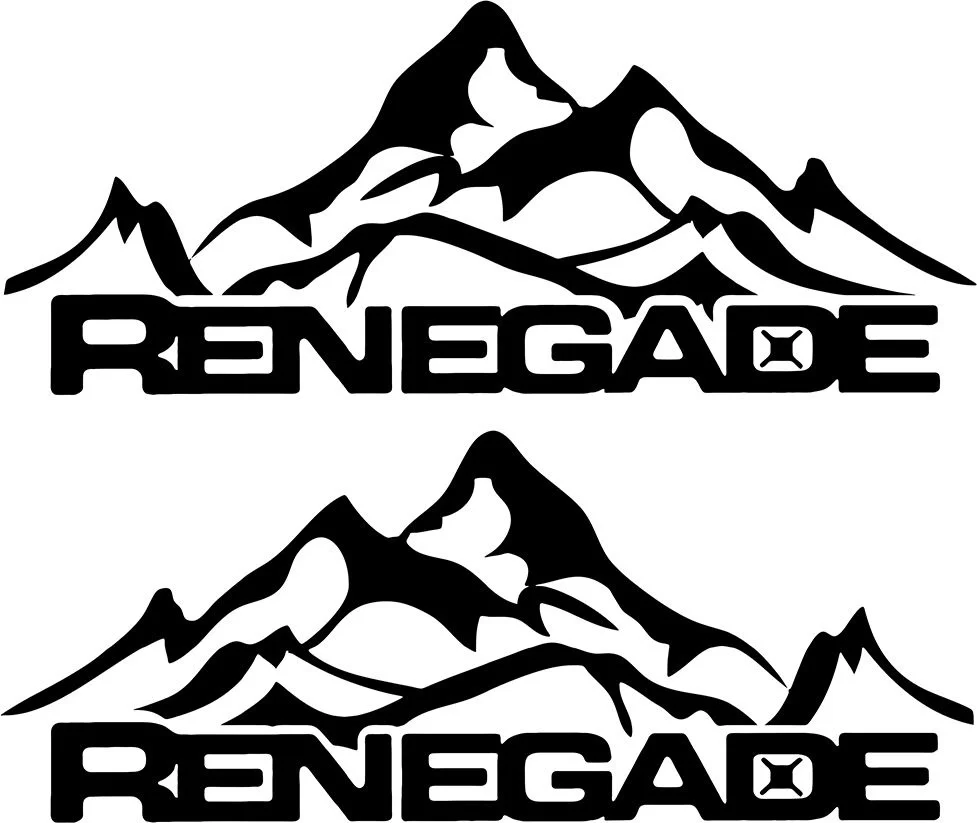 For 1Set/2Pcs 1Pair Renegade Mountain Logo Graphic Vinyl Decal Sticker ...