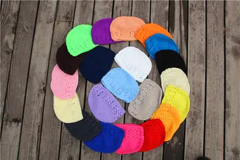 

21 colours New high quality baby Crochet Cap Skullies Kufi Hats Toddler Infant Girl Beanies Knitted Hat baby accessories 120pcs
