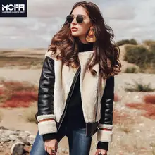 Осенне-зимняя Женская Толстая теплая куртка из искусственной кожи короткая куртка из искусственного меха Верхняя одежда из искусственного меха 175825