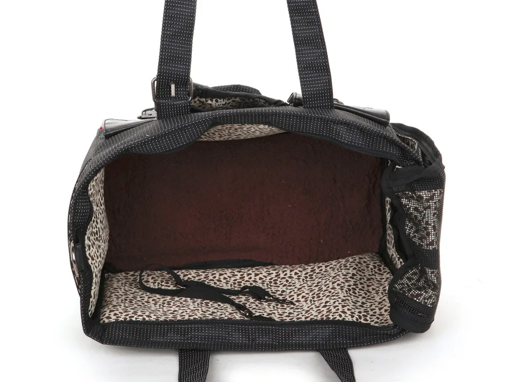 Черный жаккард нейлон питомец Собаки Сумка-переноска с двумя карманами спереди модная маленькая сумка для щенков
