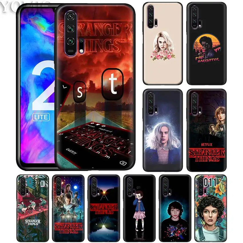 

Black Silicone Case for Honor 20 Pro 10 20 Lite 8X 8S 8C 8A View 20 Y9 2019 Soft Cases stranger things don't lie me Soft Case