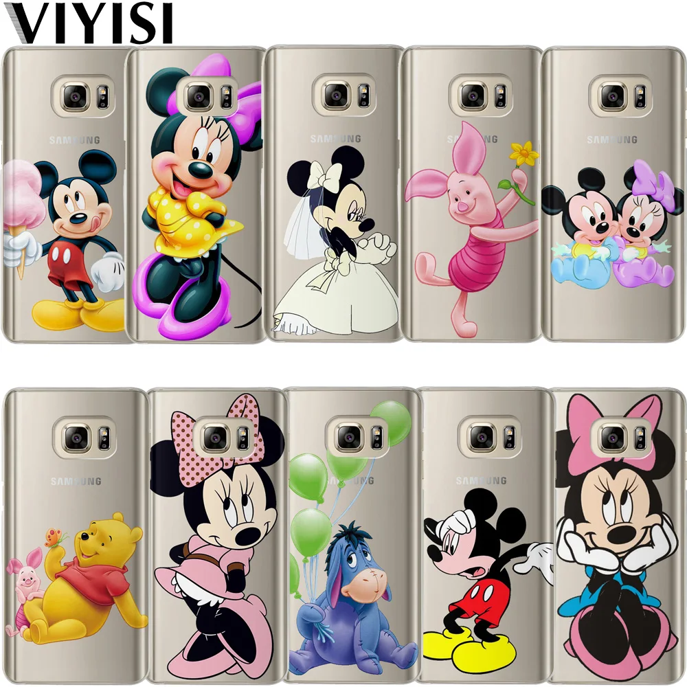 

VIYISI For Samsung Galaxy s8 A5 2017 Case S9 Plus Phone case Cover J7 J5 J3 A5 A3 2015 2016 2017 S6 S7 Edge Mickey Minnie Fundas