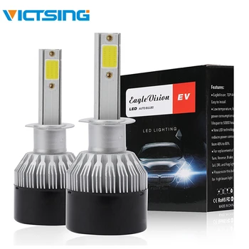 

VicTsing 2PCS H1 LED Headlight Bulbs High Beam Conversion Kit 60DOB LED Head Light Replacement 6500K White Lights LED H1