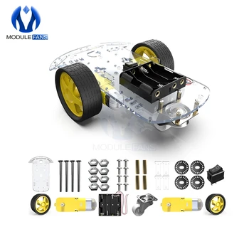 

Diy Kit Electronic Motor Smart Robot Car Chassis Kit Speed Encoder Battery Box 2WD Tracking Obstacle Avoidance Intelligent Car