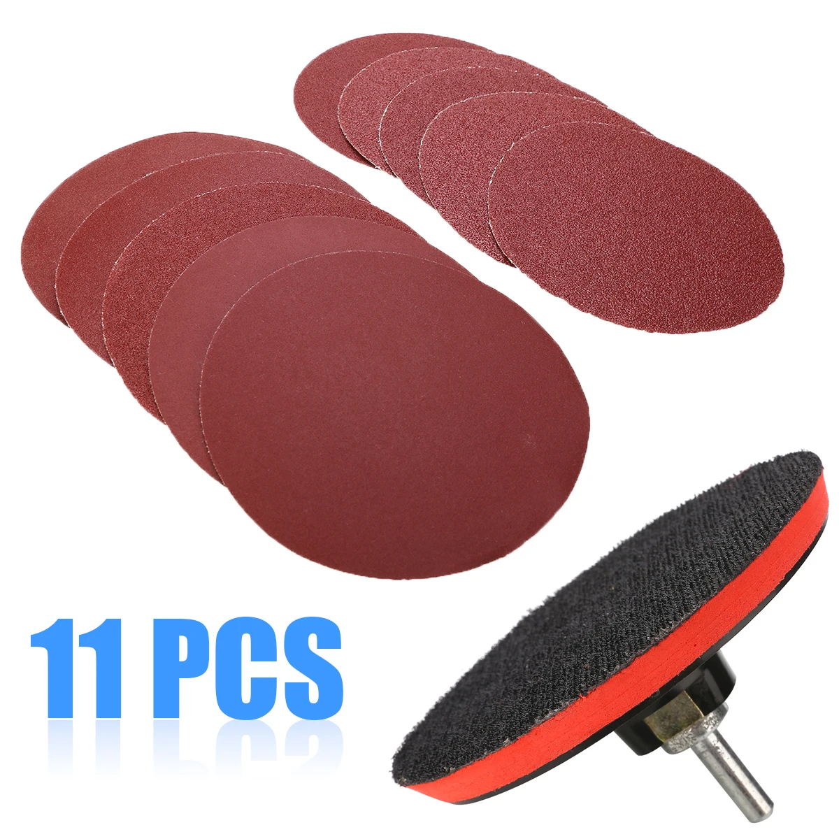 10Pcs 60/80/120/240 Grit 125mm 5inch Sanding Discs Drill Angle Grinder Mount Rubber Pad Sander with M14 Pad Abrasive Tools