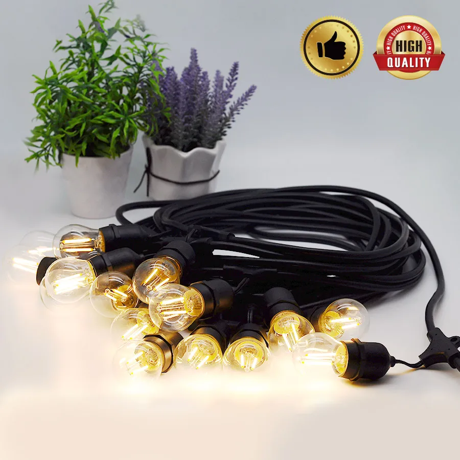 

15pcs/set E27 Bulb Vintage Retro Edison Light Christmas String lights Filament Lamp waterproof Pendant Lighting with Plug