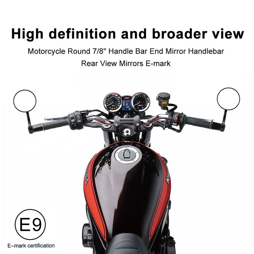 Для ATV MT 07 MT 09 S1000 FZ8 G310R R1200 GSXR 690 Z750 Z1000 E-mark круглая Регулировка 7/" 22 мм Руль конец зеркала заднего вида