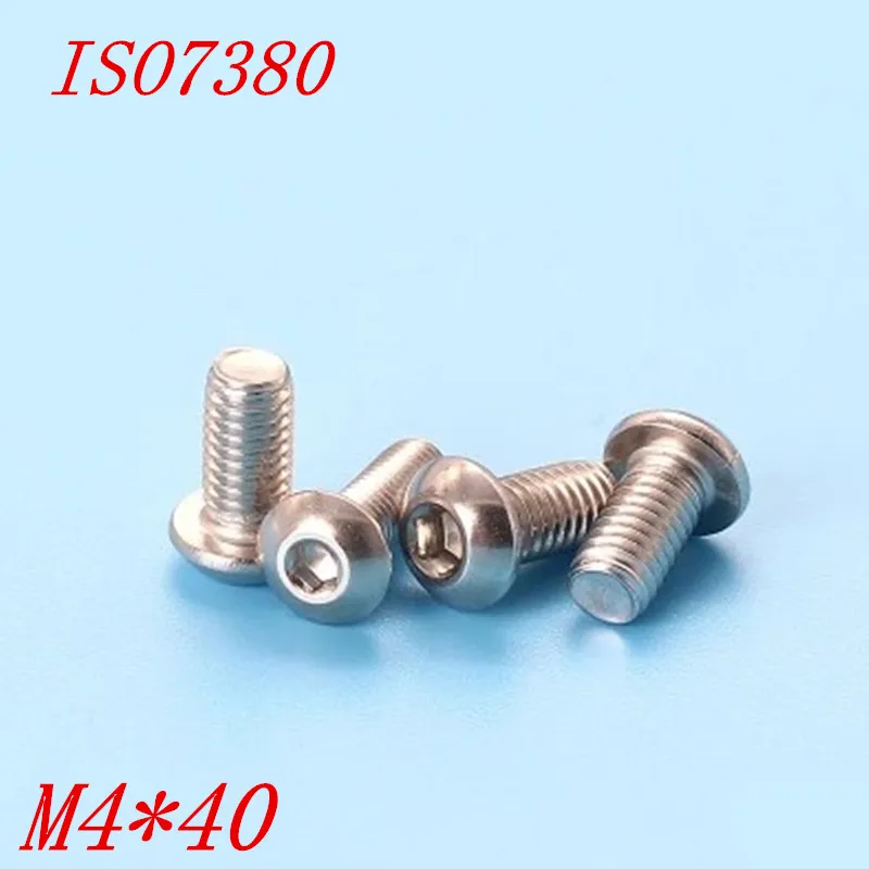 

100pcs ISO7380 304 stainless steel m4*40 m4x40 hexagon socket button head screws allen head socket screws