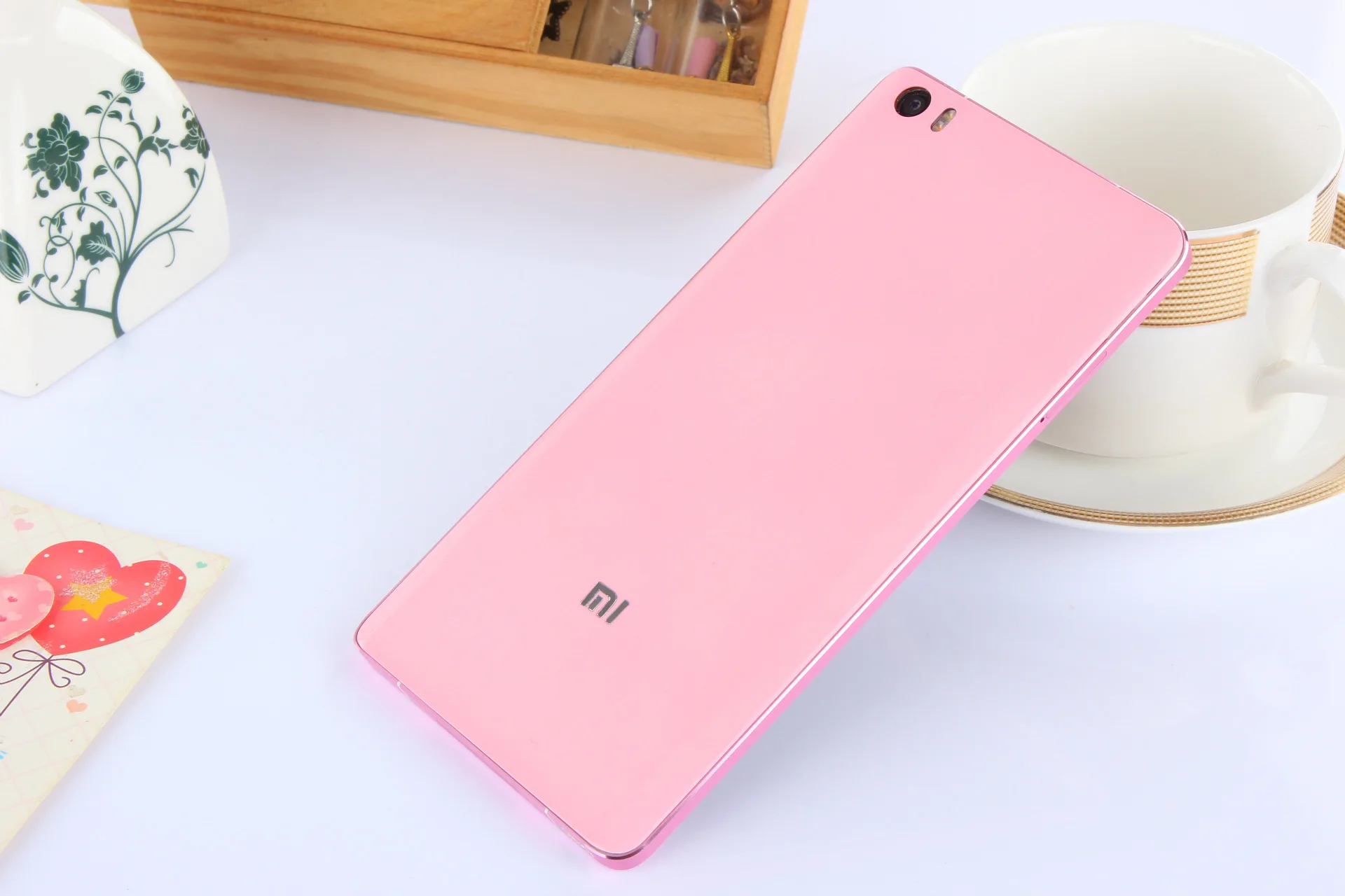 Оригинальная жесткая пластиковая задняя панель корпуса, чехол для Xiaomi Mi Note 1, 5,7 дюймов, Сменный Чехол для задней двери из натурального бамбука - Цвет: pink
