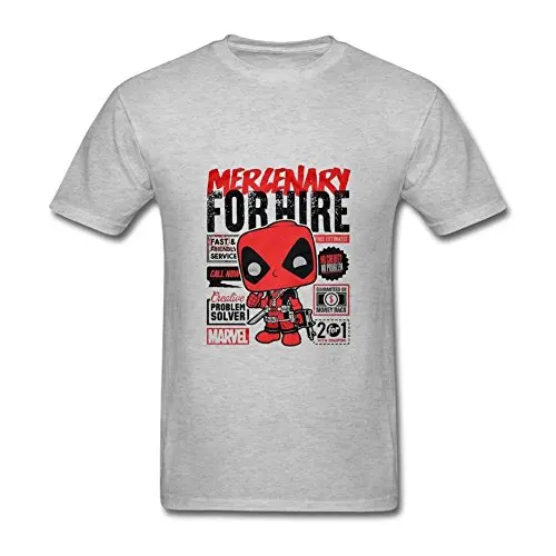 Напечатаны Футболки Забавный Tee Crew Neck Men Deadpool Прокат Искусства Регулярные
