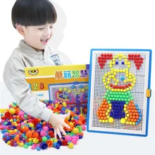 300 шт мозаичная картина, головоломка, игрушка для детей, композитный Интеллектуальный образовательный набор грибов для ногтей, игрушки BM88