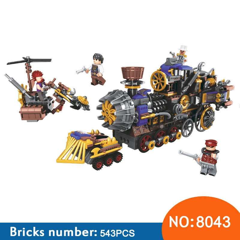 

Winner 8043 New Arrival World War 2 The Age Of Steam Military steam train Building Block Toys for children