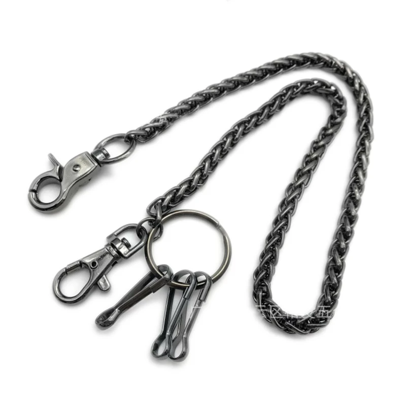 Wallet Belt Chain Punk Trousers Metal Jean Hipster Pant Keychain Clip Key Ring 