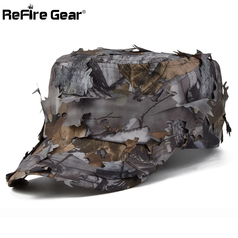 

New Tactical Conceal Camouflage Flat Cap Men Jungle Bionic Camo Sniper Baseball Cap Quick Dry Paintball Army Combat Snapback Hat