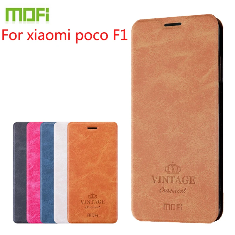 Для xiaomi pocophone F1 чехол MOFI Флип кожаный чехол-подставка для xiaomi pocophone F1 стильный кошелек из искусственной кожи чехол для pocophone F1