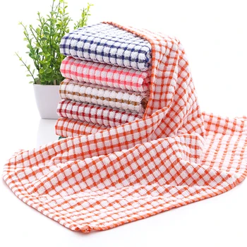 

3/6/9/12pcs Cleaning Cloth Tea Towels Kitchen Plaid Dish Cloths Cotton Absorbent Dishcloth Handkerchief Lattice Towel 40x65cm