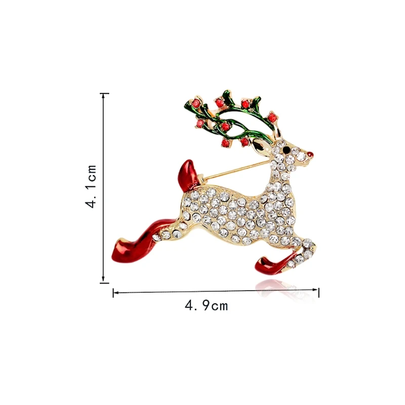 Рождественская брошь Санта-Клаус, олень, модные женские подарки, украшение, булавка, милые зимние аксессуары для пальто, праздничные Броши Navidad - Окраска металла: 2SS302047